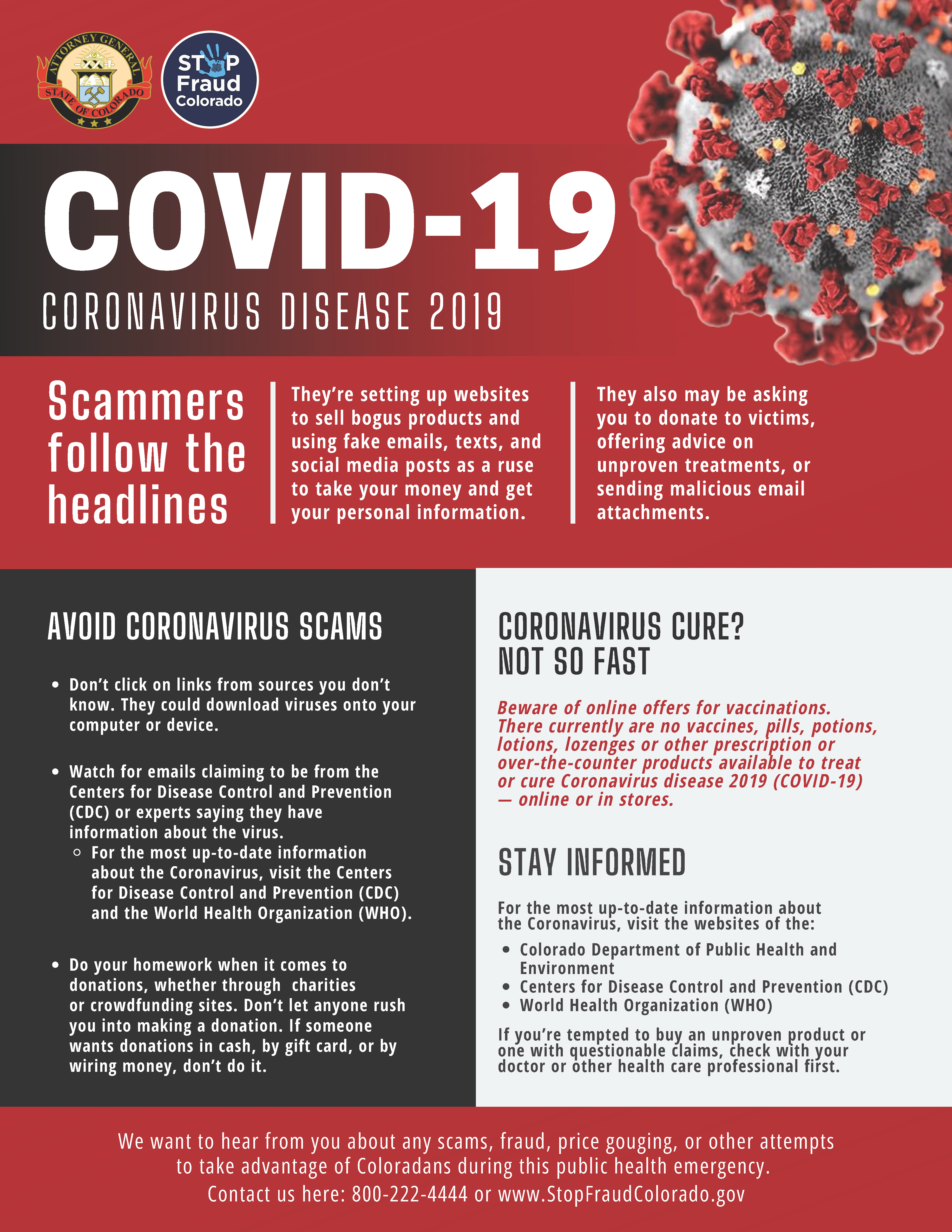COVID 19 Coronavirus Scams