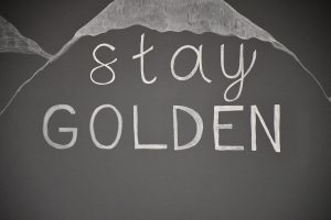 "Stay Golden" drawing at Golden high school in Golden, Colorado.